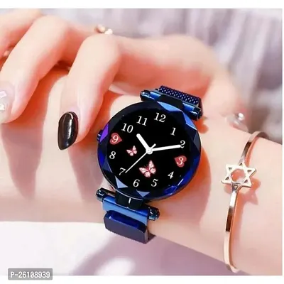 Stylish Blue Synthetic Leather Analog Watch For Women-thumb0