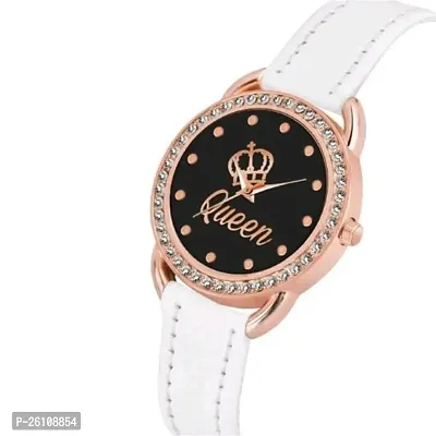 Stylish White Synthetic Leather Analog Watch For Women-thumb2