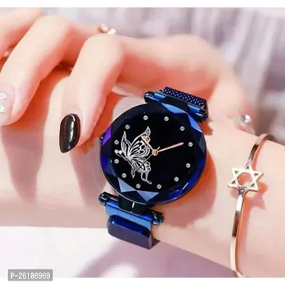 Stylish Blue Synthetic Leather Analog Watch For Women-thumb0