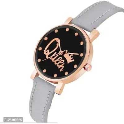 Stylish Grey Synthetic Leather Analog Watch For Women-thumb3