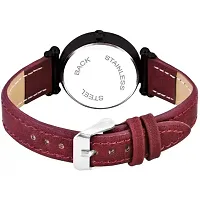 Stylish Red Synthetic Leather Analog Watch For Women-thumb3