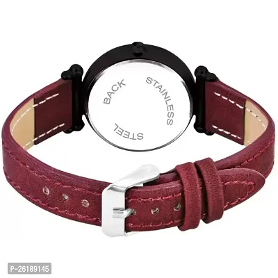 Stylish Red Synthetic Leather Analog Watch For Women-thumb4