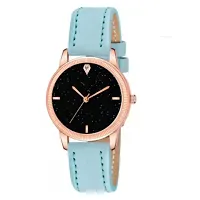 Stylish Blue Synthetic Leather Analog Watch For Women-thumb1