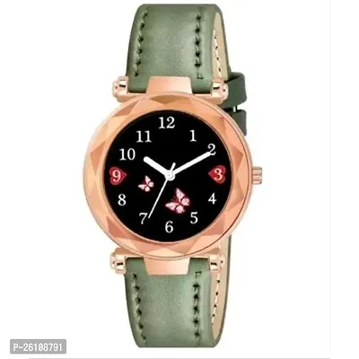 Stylish Green Synthetic Leather Analog Watch For Women-thumb0