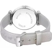 Stylish Silver Synthetic Leather Analog Watch For Women-thumb3