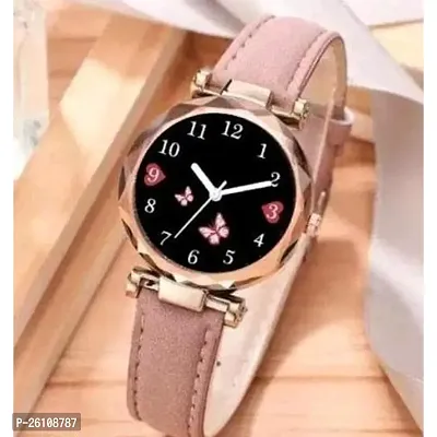 Stylish Pink Synthetic Leather Analog Watch For Women-thumb2