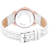 Stylish White Synthetic Leather Analog Watch For Women-thumb2