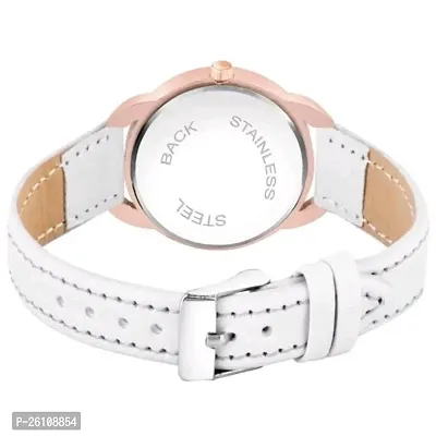 Stylish White Synthetic Leather Analog Watch For Women-thumb3