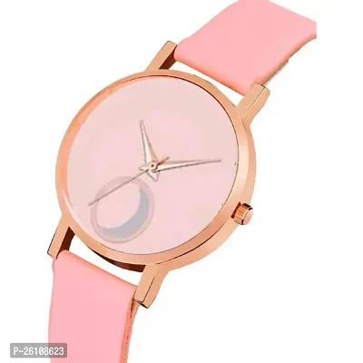 Stylish Pink Synthetic Leather Analog Watch For Women-thumb3