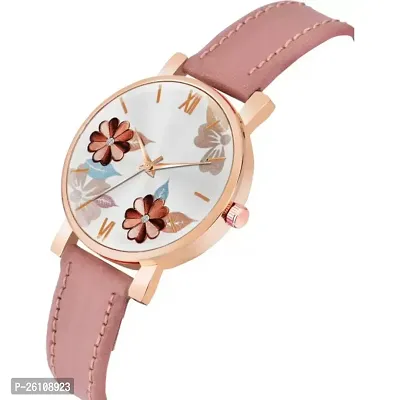 Stylish Pink Synthetic Leather Analog Watch For Women-thumb3