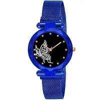 Stylish Blue Synthetic Leather Analog Watch For Women-thumb1