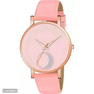 Stylish Pink Synthetic Leather Analog Watch For Women-thumb2