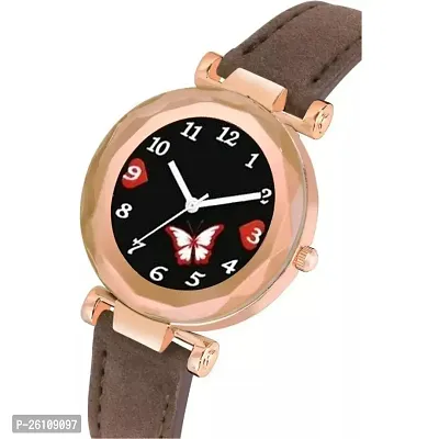 Stylish Brown Synthetic Leather Analog Watch For Women-thumb2