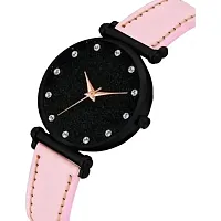 Stylish Pink Synthetic Leather Analog Watch For Women-thumb2