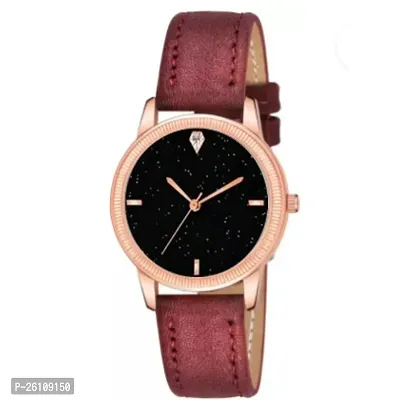 Stylish Red Synthetic Leather Analog Watch For Women-thumb2