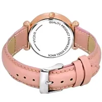 Stylish Pink Synthetic Leather Analog Watch For Women-thumb3