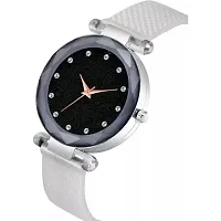 Stylish Silver Synthetic Leather Analog Watch For Women-thumb2