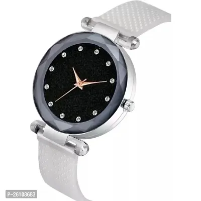 Stylish Silver Synthetic Leather Analog Watch For Women-thumb3