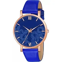 Stylish Blue Synthetic Leather Analog Watch For Women-thumb1