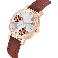 Stylish Brown Synthetic Leather Analog Watch For Women-thumb2