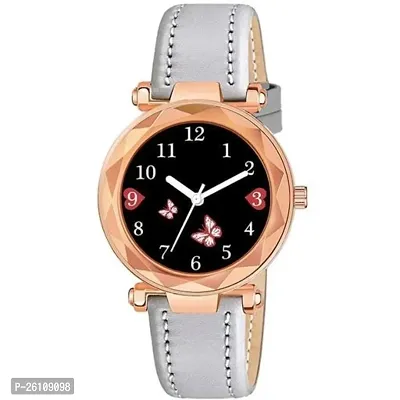 Stylish Grey Synthetic Leather Analog Watch For Women