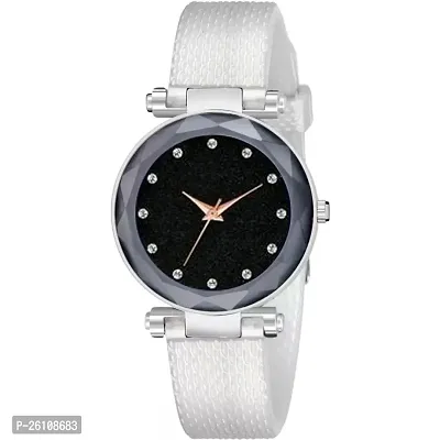 Stylish Silver Synthetic Leather Analog Watch For Women-thumb2