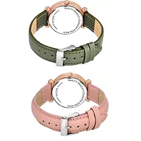 Stylish Synthetic Leather Analog Watches Combo For Women Pack Of 2-thumb2