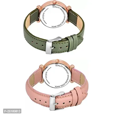 Stylish Synthetic Leather Analog Watches Combo For Women Pack Of 2-thumb3