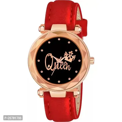 Medboo Queen Dial Red Leather Belt Girls  QCL203-RED  Watch-thumb0