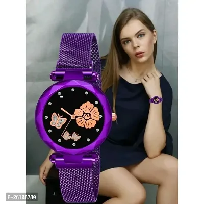 Stylish Purple Synthetic Leather Analog Watch For Women-thumb0