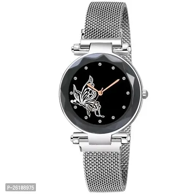 Stylish Silver Synthetic Leather Analog Watch For Women-thumb2