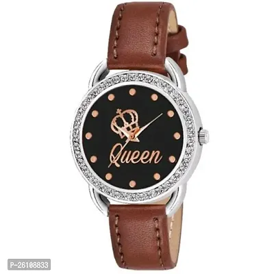 Stylish Brown Synthetic Leather Analog Watch For Women-thumb0