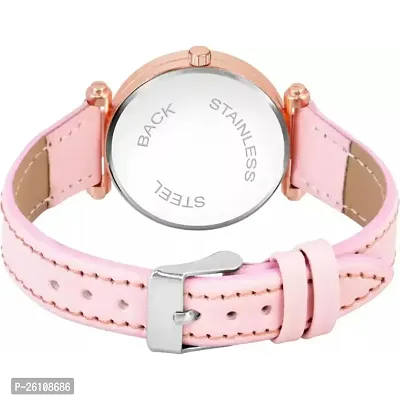 Stylish Pink Synthetic Leather Analog Watch For Women-thumb3