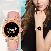 Medboo Queen Dial Pink Leather Belt Girls  QCL203-PINK  Watchnbsp;-thumb1