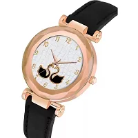 Medboo Black Slim Dial Leather Belt Women Watch-thumb2