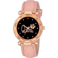 Medboo Queen Dial Pink Leather Belt Girls  QCL203-PINK  Watchnbsp;-thumb1