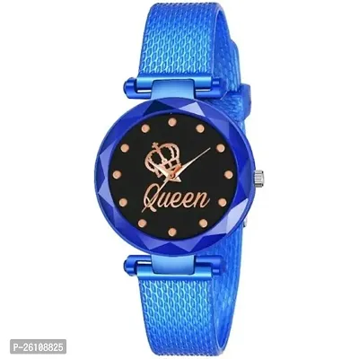 Stylish Blue Synthetic Leather Analog Watch For Women-thumb0