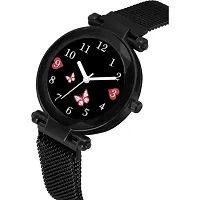 Stylish Black Synthetic Leather Analog Watch For Women-thumb2