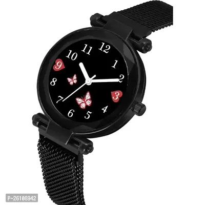 Stylish Black Synthetic Leather Analog Watch For Women-thumb3