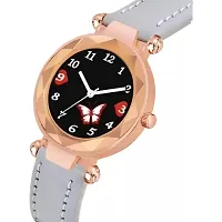 Stylish Grey Synthetic Leather Analog Watch For Women-thumb2