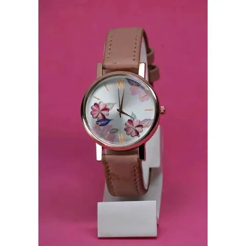 HRV Leather Analog Women and Girls Watch