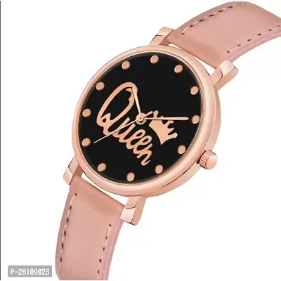 Stylish Pink Synthetic Leather Analog Watch For Women-thumb3