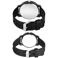 Medboo Crono Black Print dial Pu Couple Men And Women Watch-thumb2