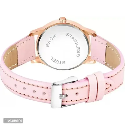 Stylish Pink Synthetic Leather Analog Watch For Women-thumb3