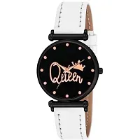 Stylish White Synthetic Leather Analog Watch For Women-thumb1