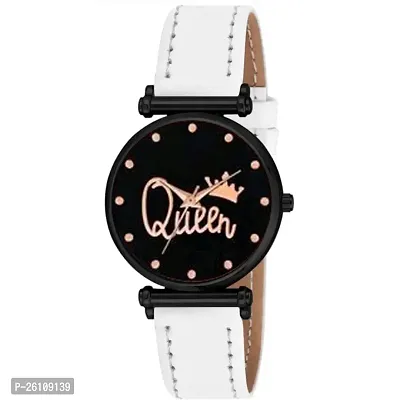 Stylish White Synthetic Leather Analog Watch For Women-thumb2