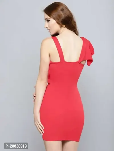 Stylish Red Polyester  Bodycon Dress For Women-thumb3