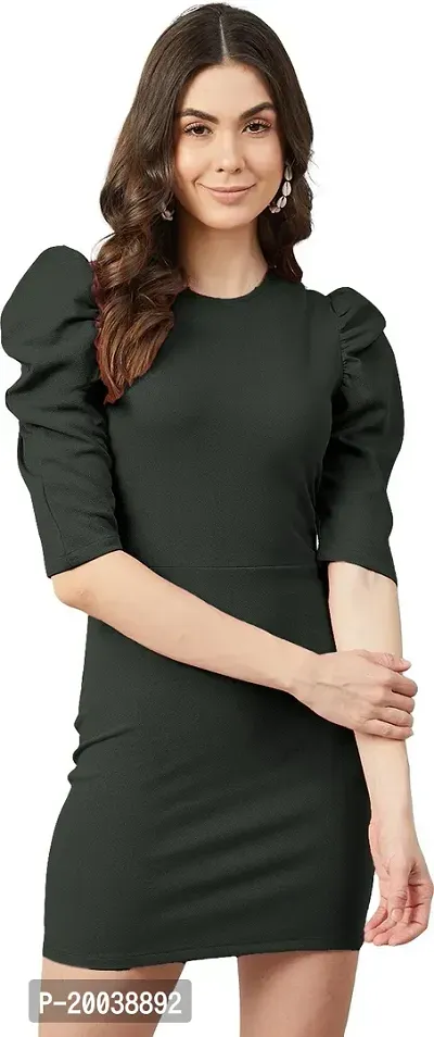 Stylish Black Polyester  Bodycon Dress For Women-thumb0