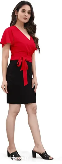 Stylish Red Polyester  Bodycon Dress For Women-thumb3