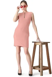 Stylish Peach Polyester  Bodycon Dress For Women-thumb3